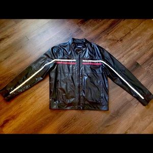 Black Red and White Bomber Jacket